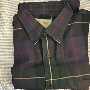 Cabela's Men's Dark Plaid Button Down Shirt 2XL
